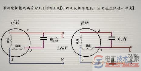 220V单相电机接线图